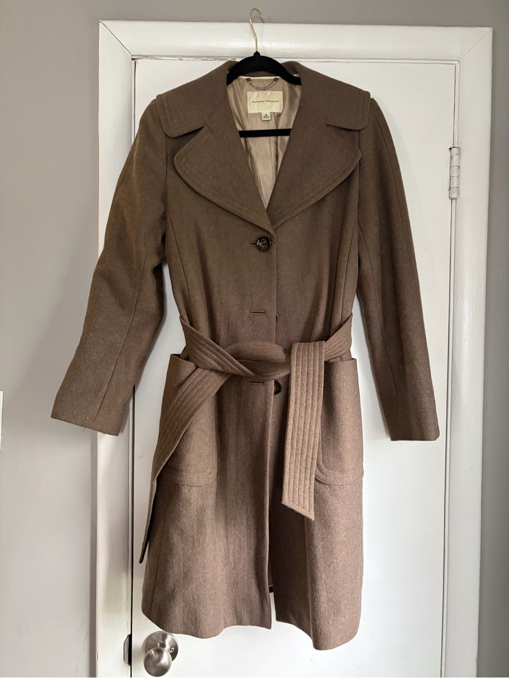 Banana Republic Brown Wool-Blend Trench Coat